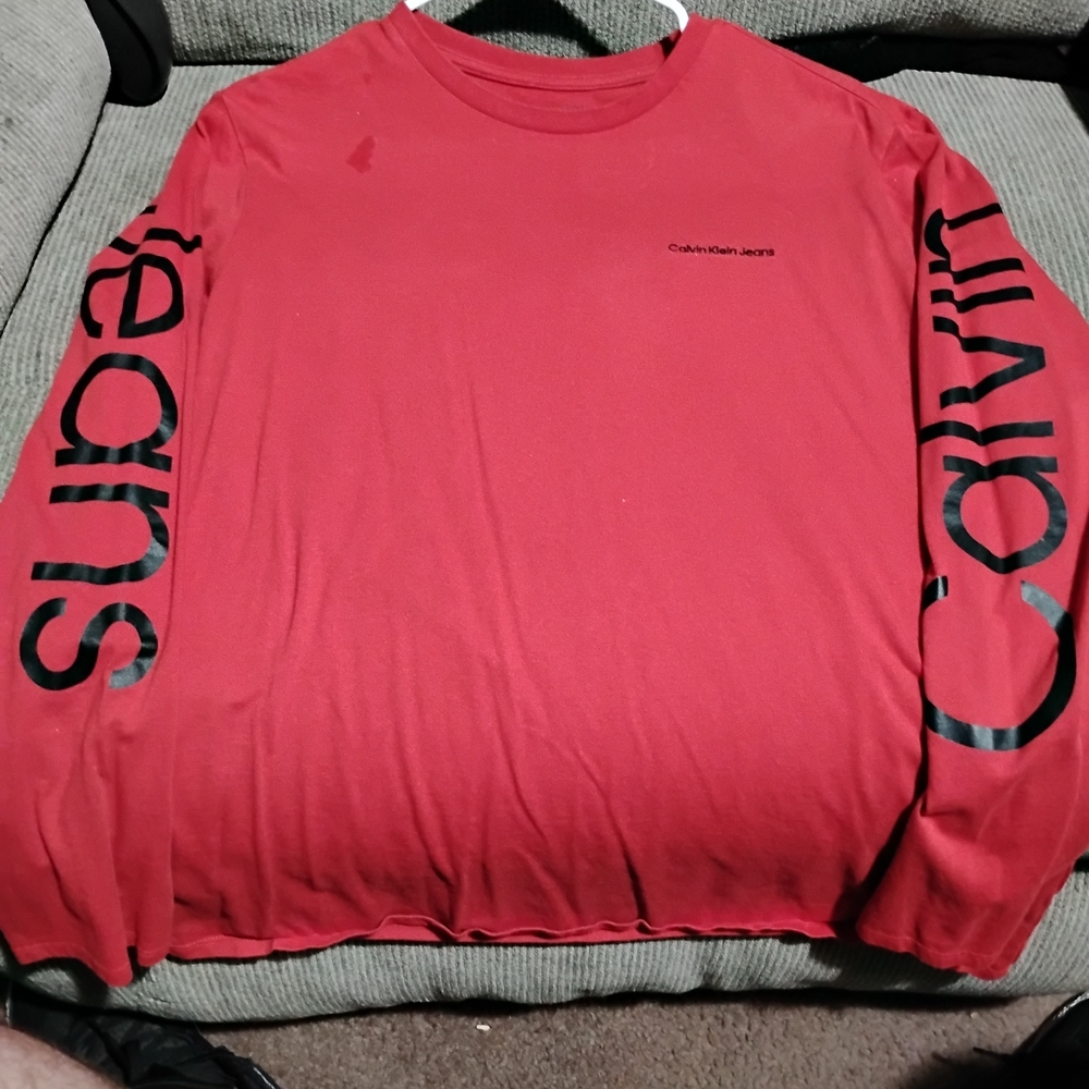 Calvin Klein Red Long Sleeve Tee